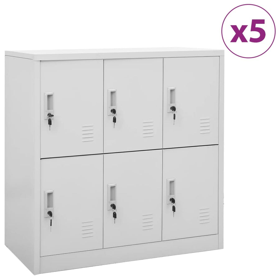 Dulapuri Vestiar 5 Buc. 90X45X92,5 Cm Oțel Gri Deschis
