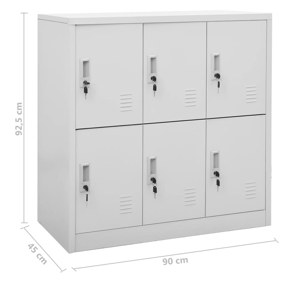 Dulapuri Vestiar 5 Buc. 90X45X92,5 Cm Oțel Gri Deschis