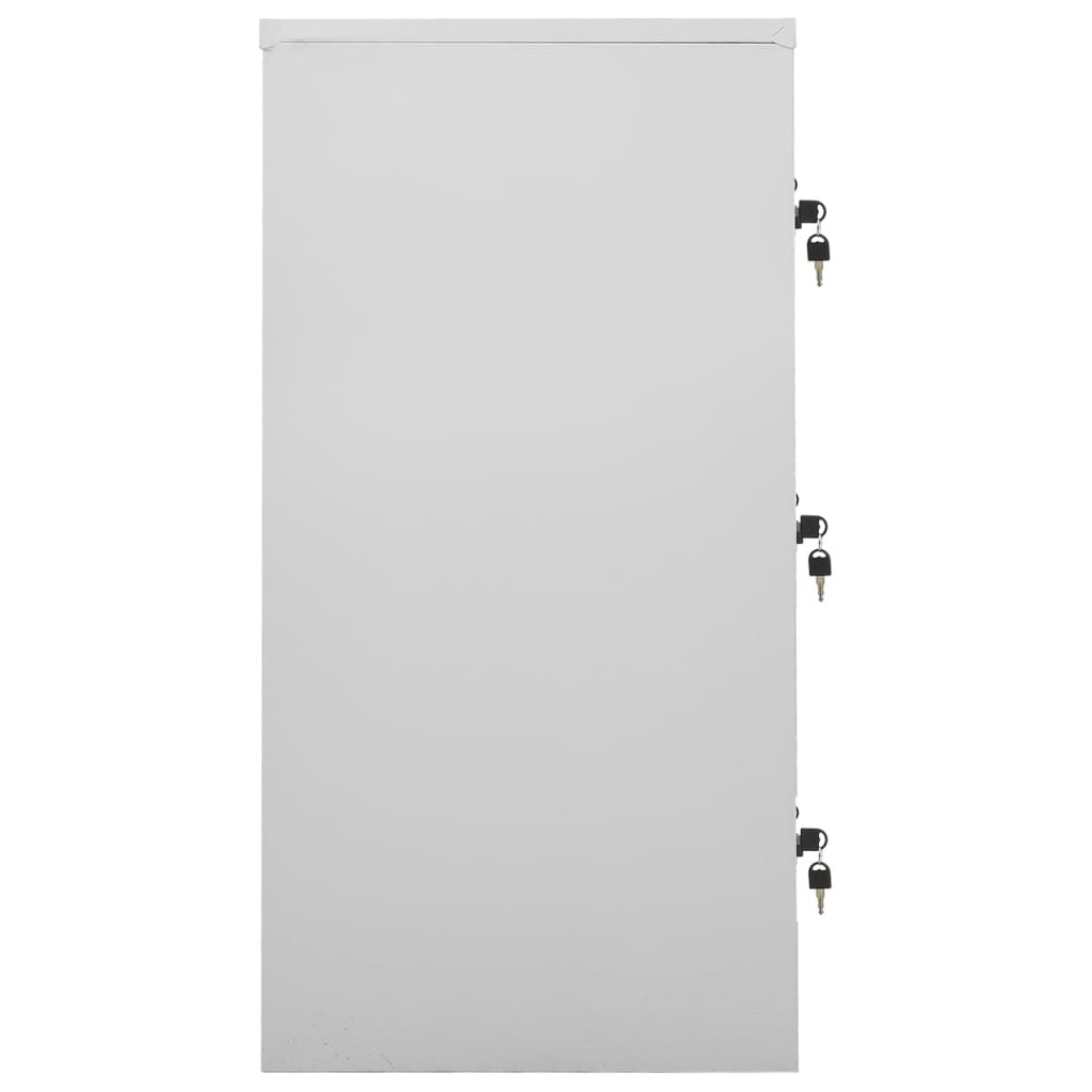 Dulapuri Vestiar 2 Buc. 90X45X92,5 Cm Oțel Gri Deschis Și Roșu
