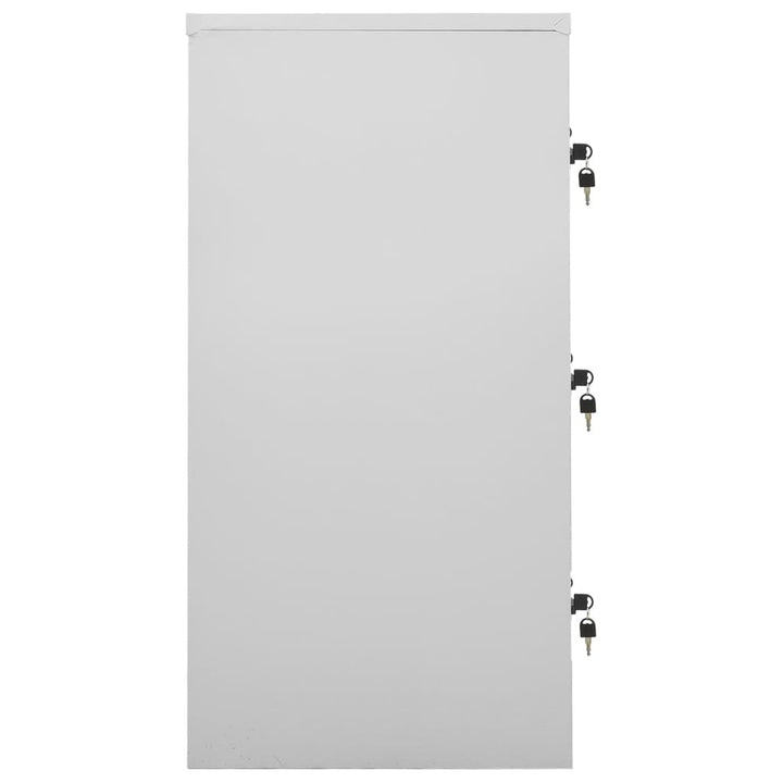 Dulapuri Vestiar 2 Buc. 90X45X92,5 Cm Oțel Gri Deschis Și Roșu