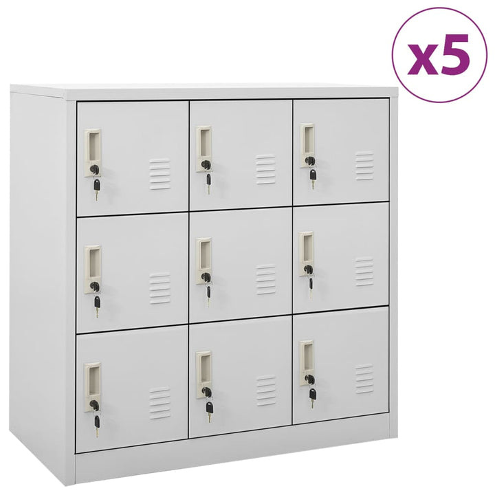 Dulapuri Vestiar 5 Buc. 90X45X92,5 Cm Oțel Gri Deschis