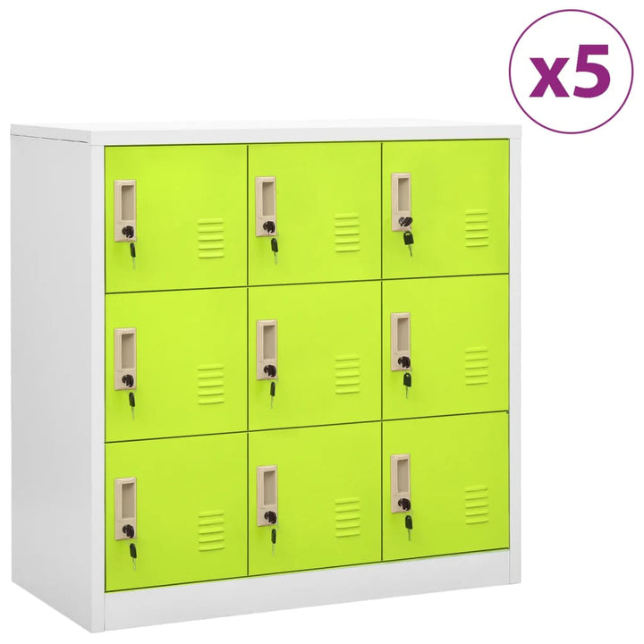 Dulapuri Vestiar 2 Buc. 90X45X92,5 Cm Oțel Gri Deschis Și Verde