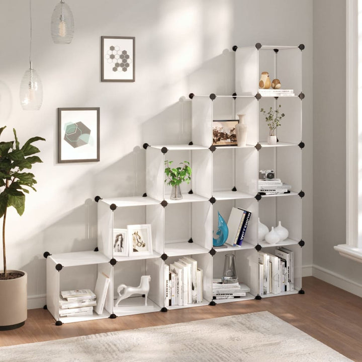 Organizator Cub De Depozitare Cu Uși, 12 Cuburi, Negru, Pp