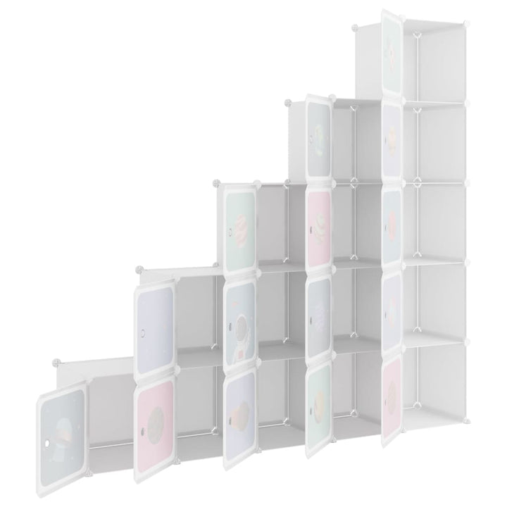 Dulap De Depozitare Cub Pentru Copii, 15 Cuburi, , Pp