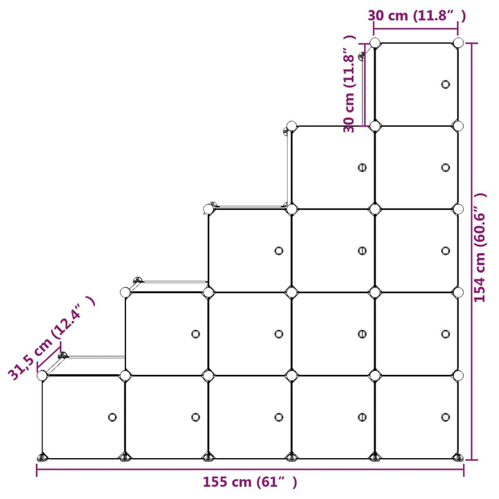 Dulap De Depozitare Cub Pentru Copii, 15 Cuburi, , Pp