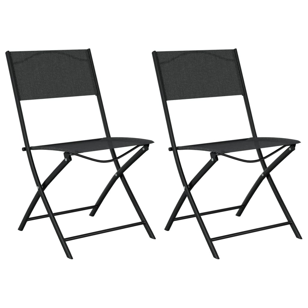 Set Mobilier Bistro, 3 Piese, Negru, Oțel