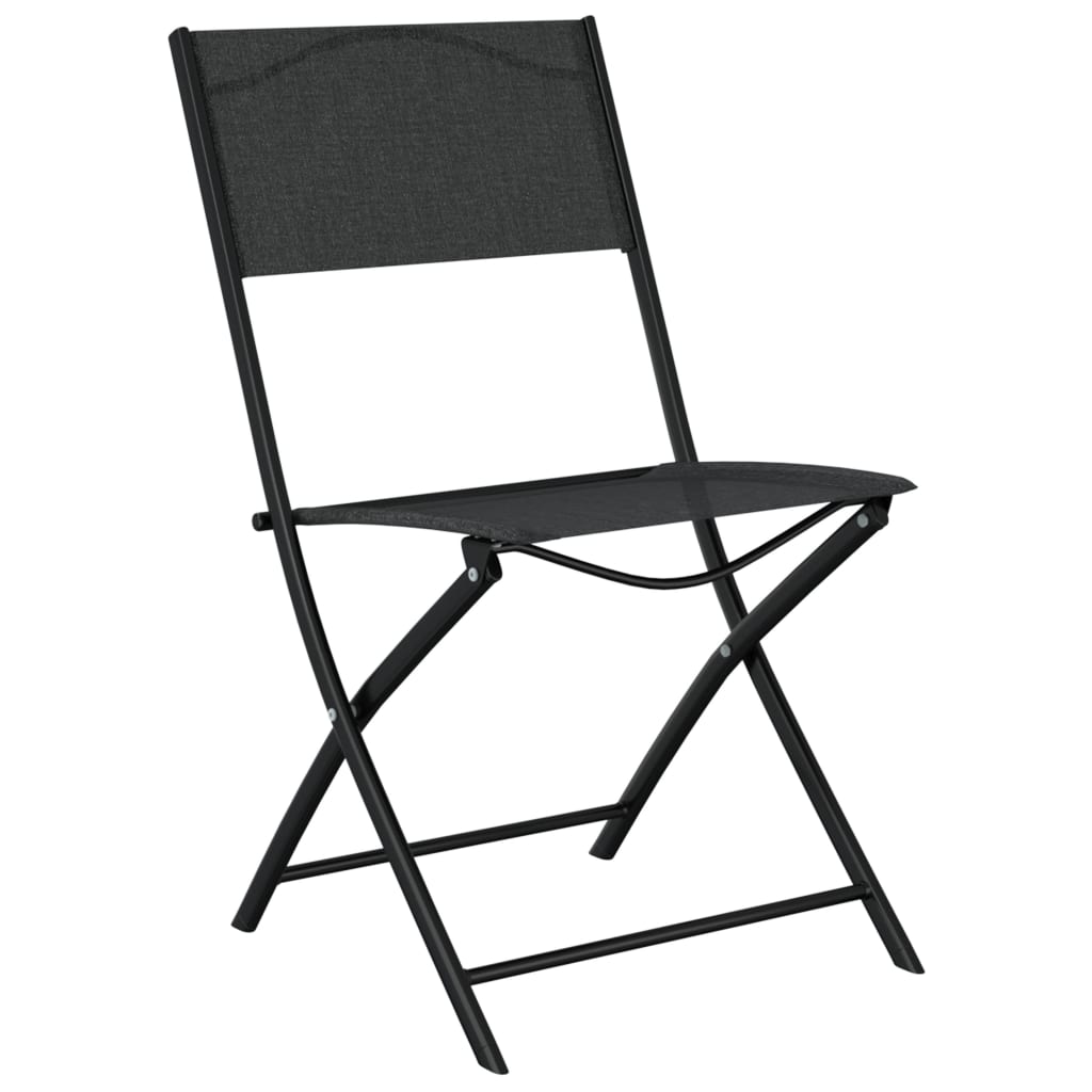 Set Mobilier Bistro, 3 Piese, Negru, Oțel