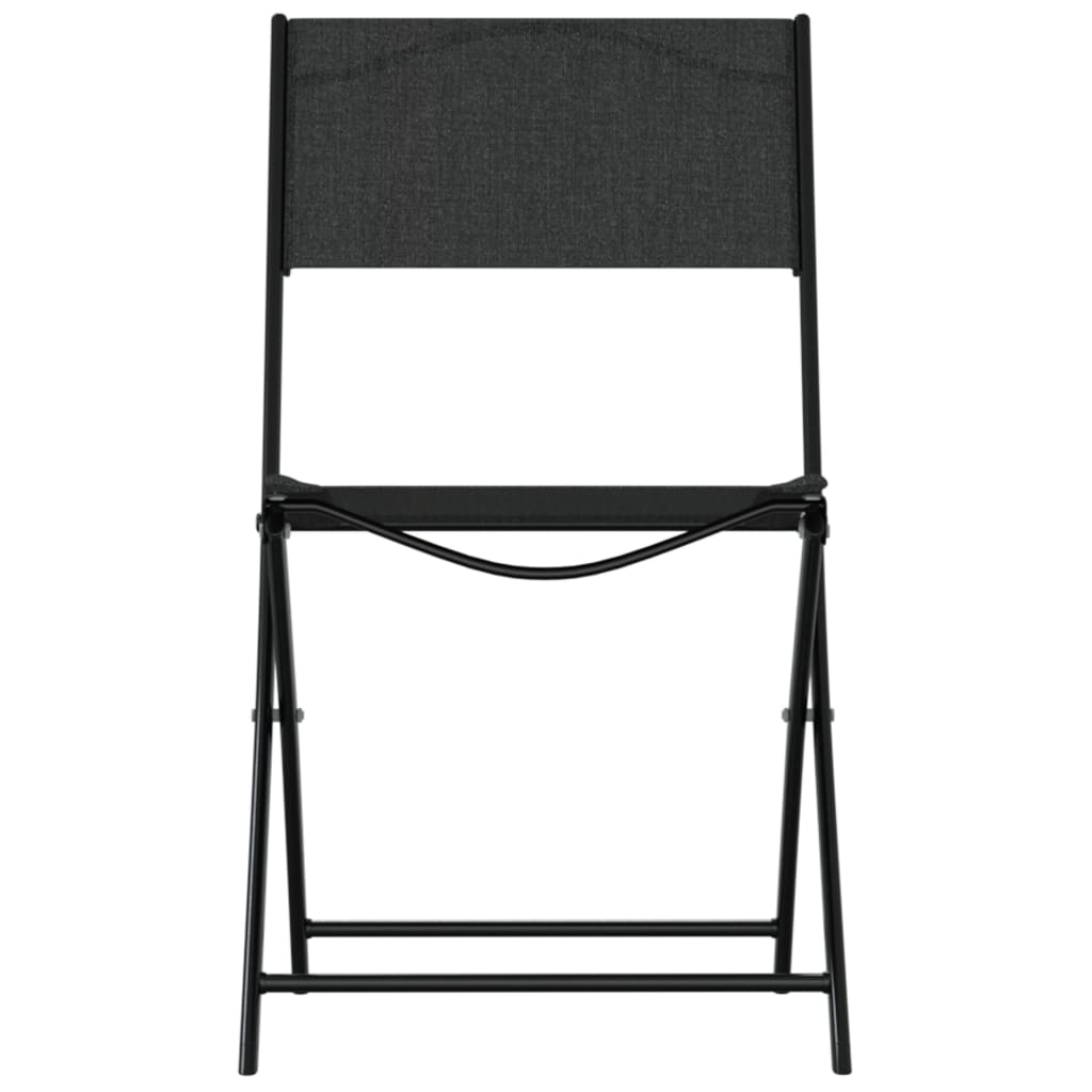 Set Mobilier Bistro, 3 Piese, Negru, Oțel