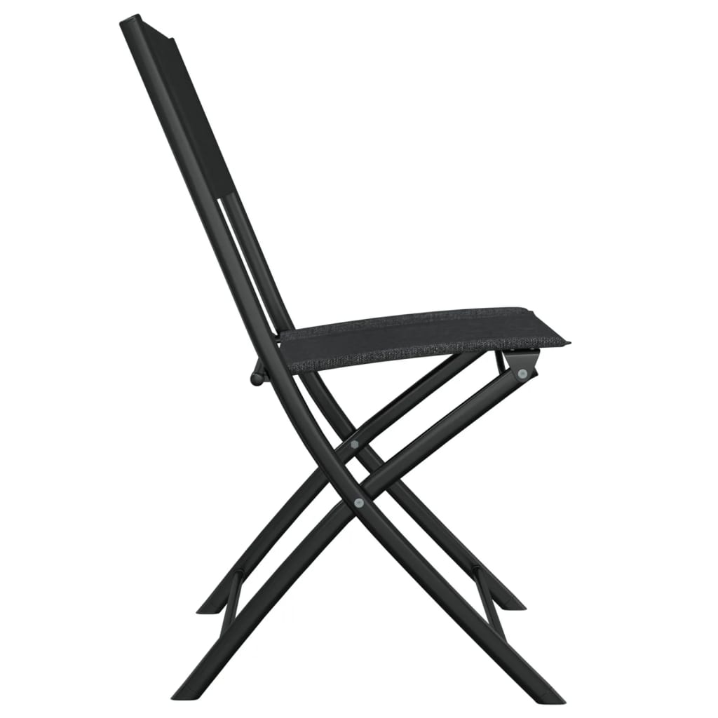 Set Mobilier Bistro, 3 Piese, Negru, Oțel