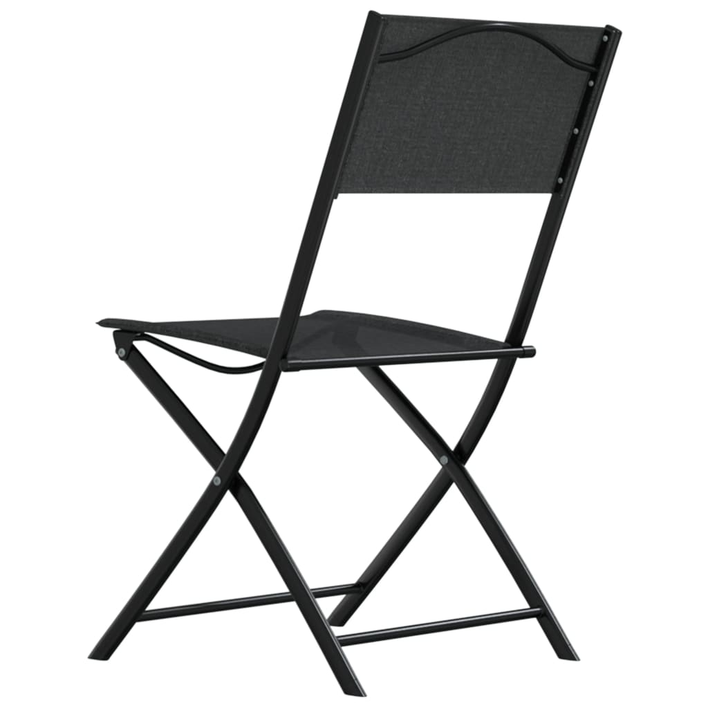 Set Mobilier Bistro, 3 Piese, Negru, Oțel