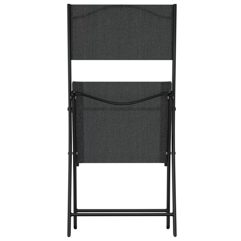 Set Mobilier Bistro, 3 Piese, Negru, Oțel