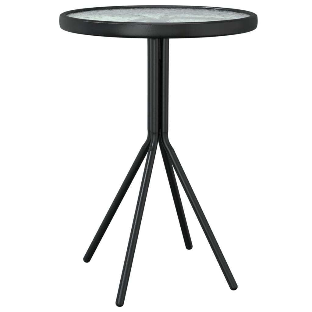 Set Mobilier Bistro, 3 Piese, Negru, Oțel