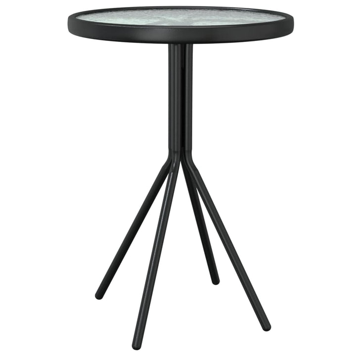 Set Mobilier Bistro, 3 Piese, Negru, Oțel
