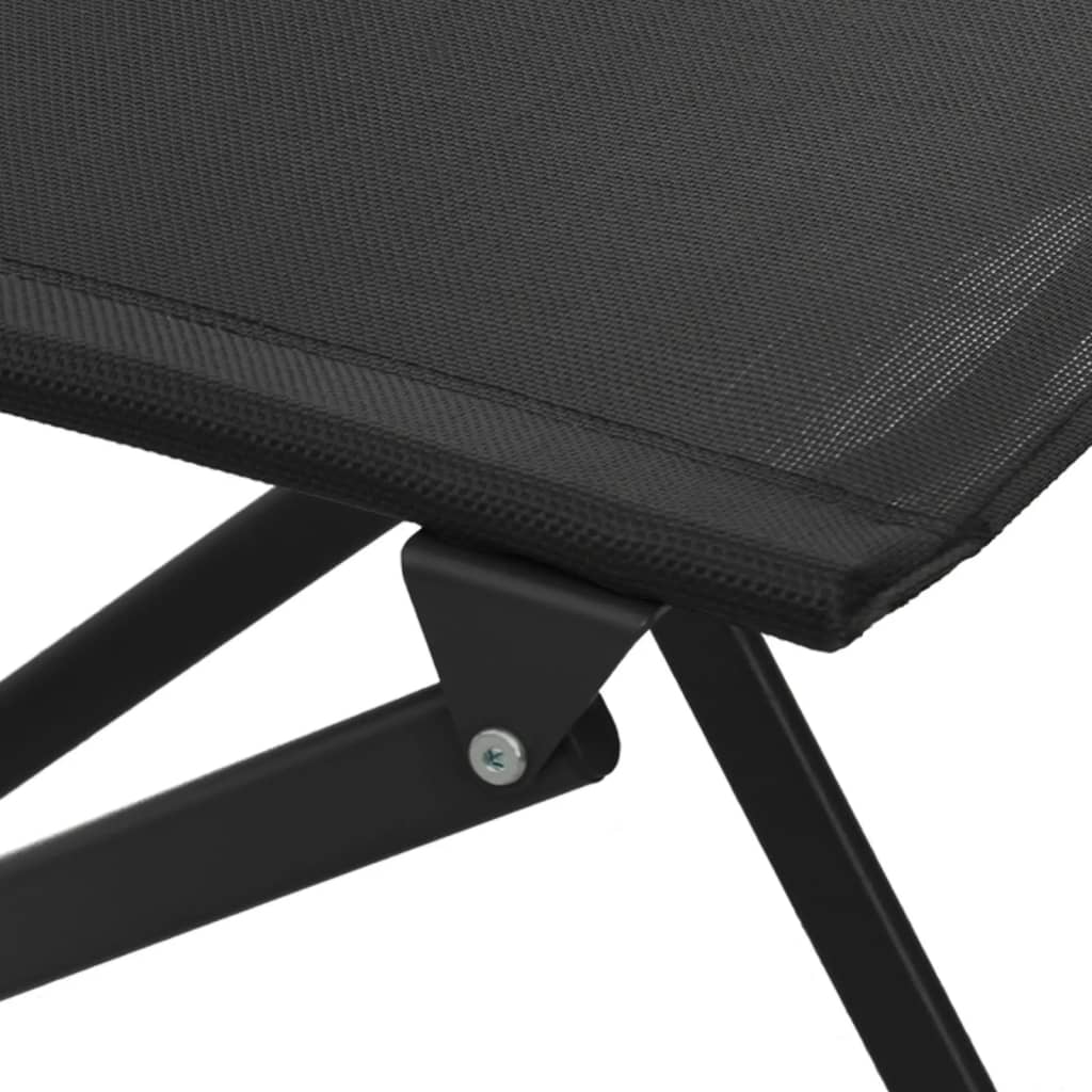Set Mobilier Bistro, 3 Piese, Negru, Oțel