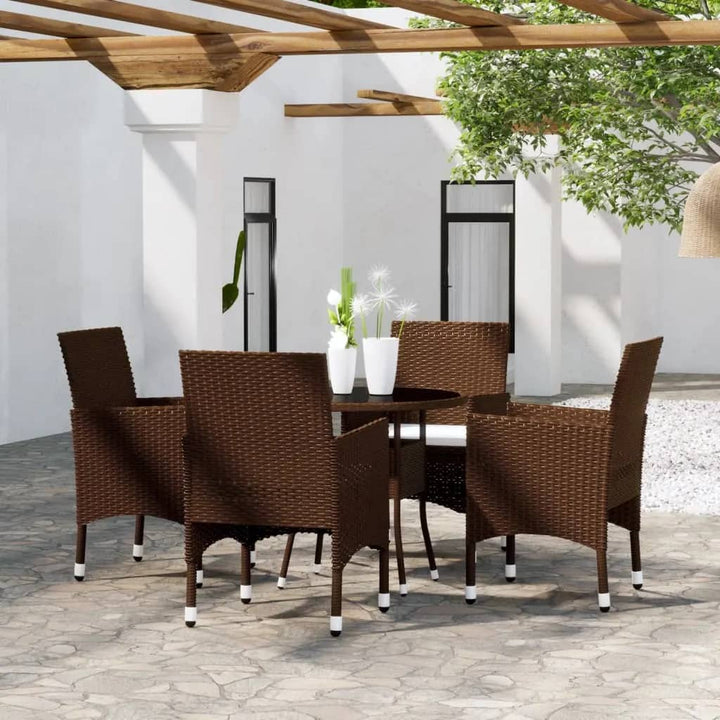 Set Mobilier Bistro Grădină 3 Piese Negru Poliratan Și Sticlă