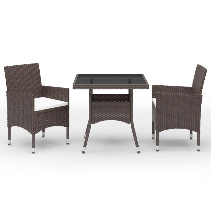 Set Mobilier Bistro, 3 Piese, , Poliratan/Sticlă Securizată
