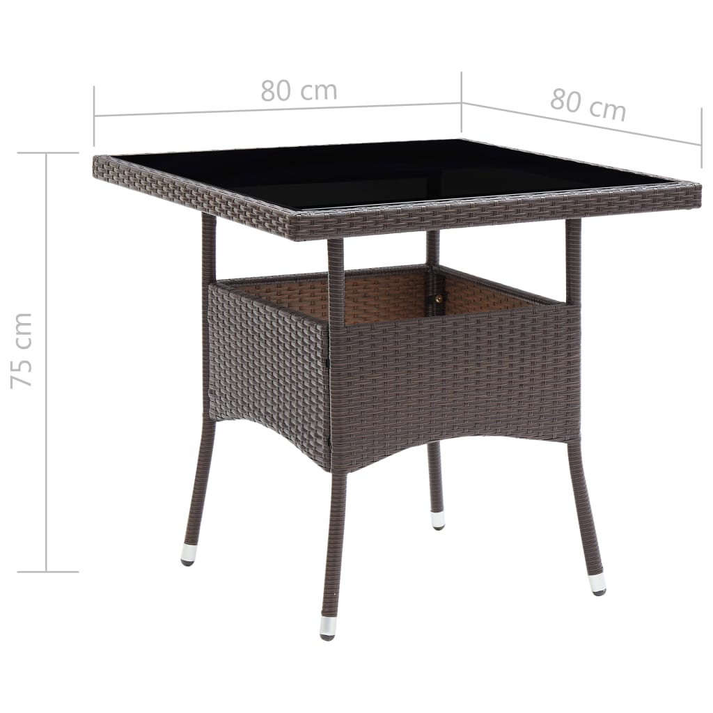 Set Mobilier Bistro, 3 Piese, , Poliratan/Sticlă Securizată
