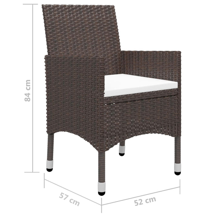 Set Mobilier Bistro, 3 Piese, , Poliratan/Sticlă Securizată