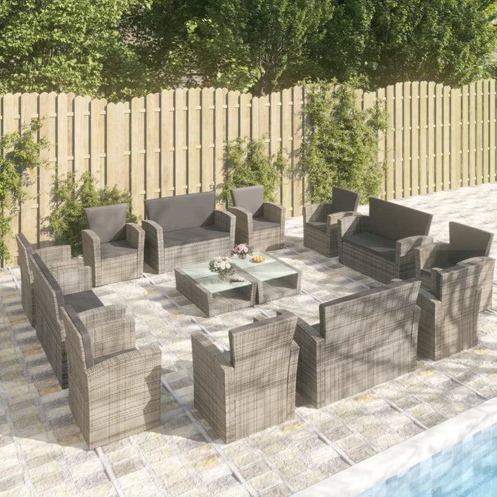 Set Mobilier De Grădină Cu Perne, 4 Piese, , Poliratan