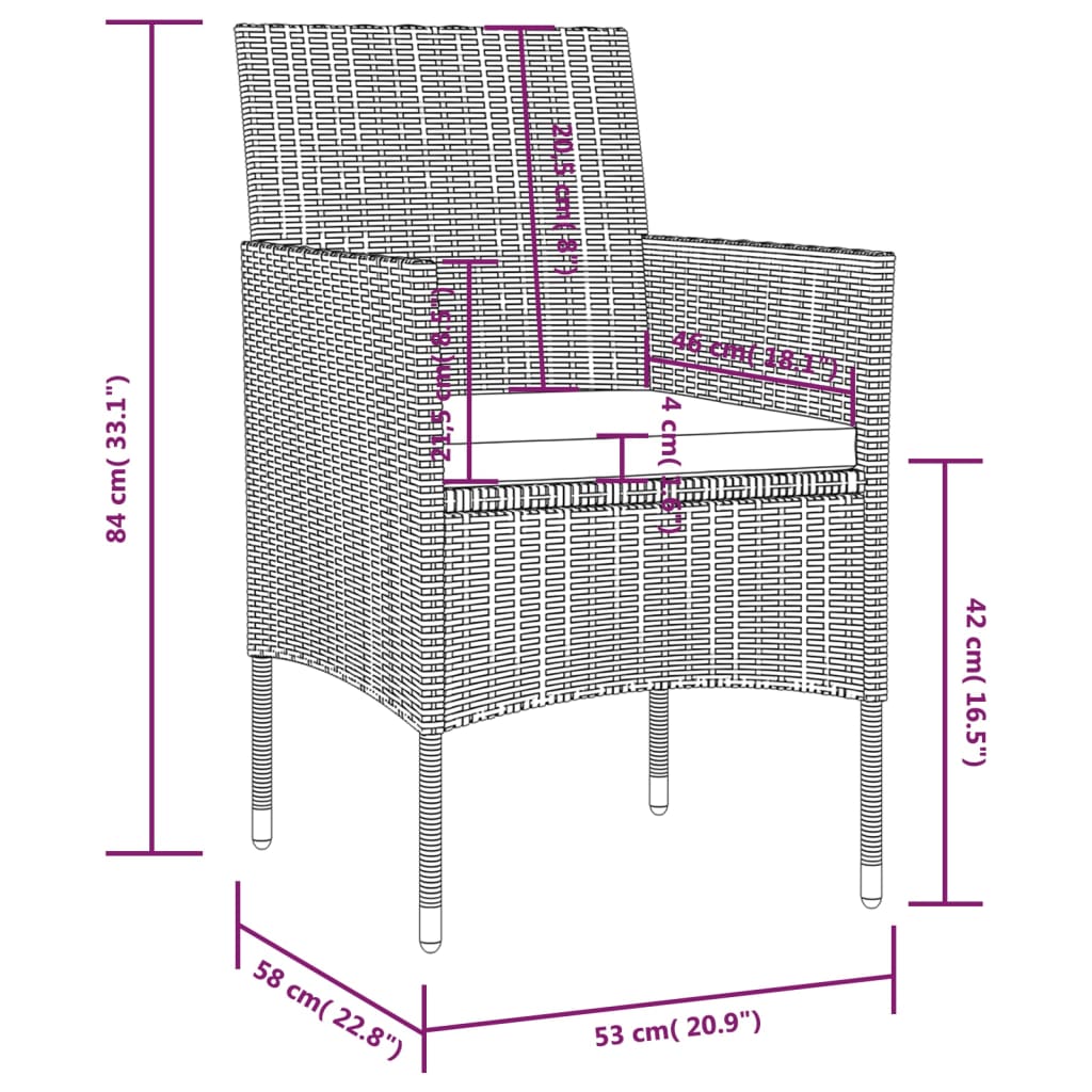 Set Mobilier De Grădină Cu Perne, 8 Piese, , Poliratan