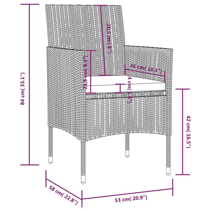 Set Mobilier De Grădină Cu Perne, 8 Piese, , Poliratan