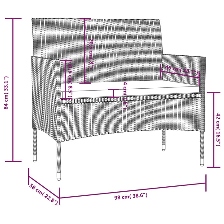 Set Mobilier De Grădină Cu Perne, 8 Piese, , Poliratan