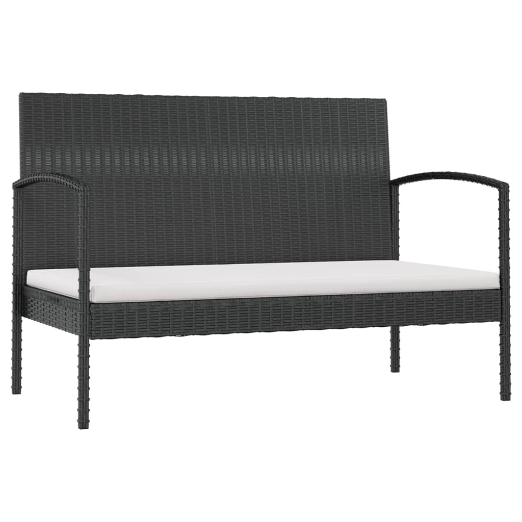 Set Mobilier De Grădină Cu Perne, 16 Piese, Negru, Poliratan