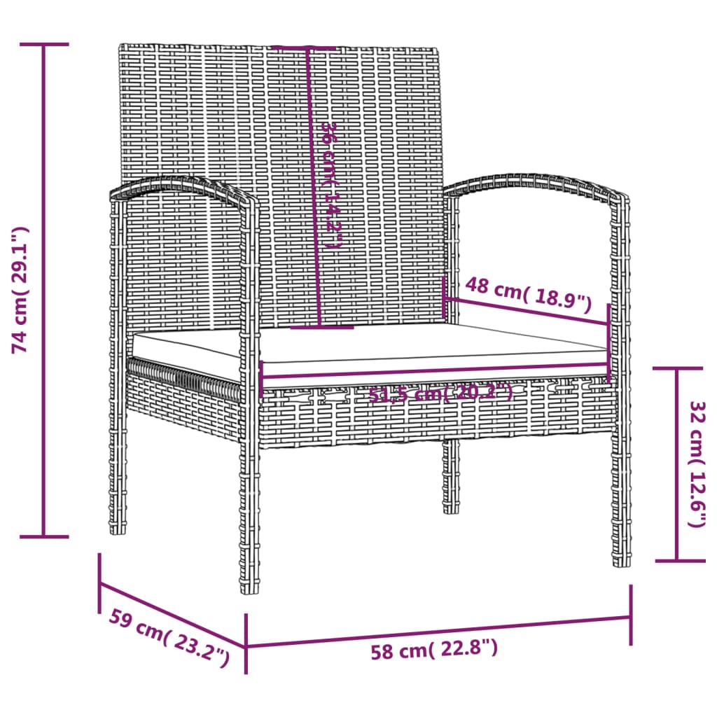 Set Mobilier De Grădină Cu Perne, 16 Piese, Negru, Poliratan