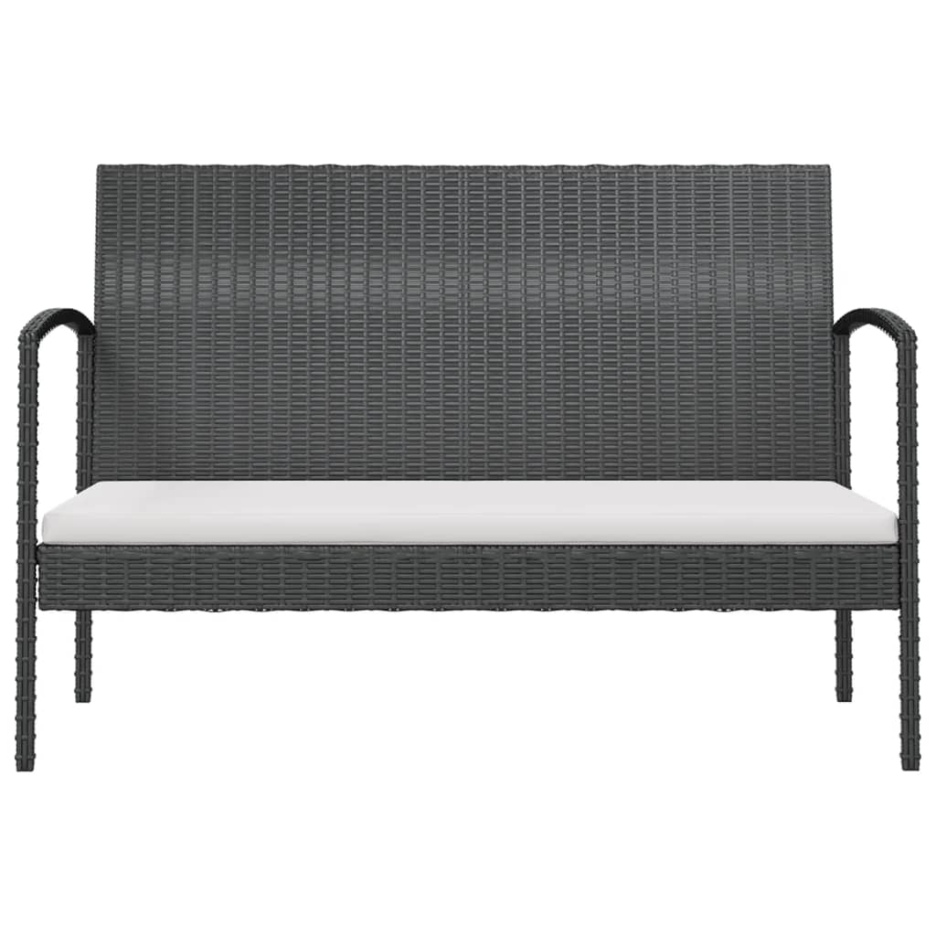 Set Mobilier De Grădină Cu Perne, 16 Piese, Negru, Poliratan