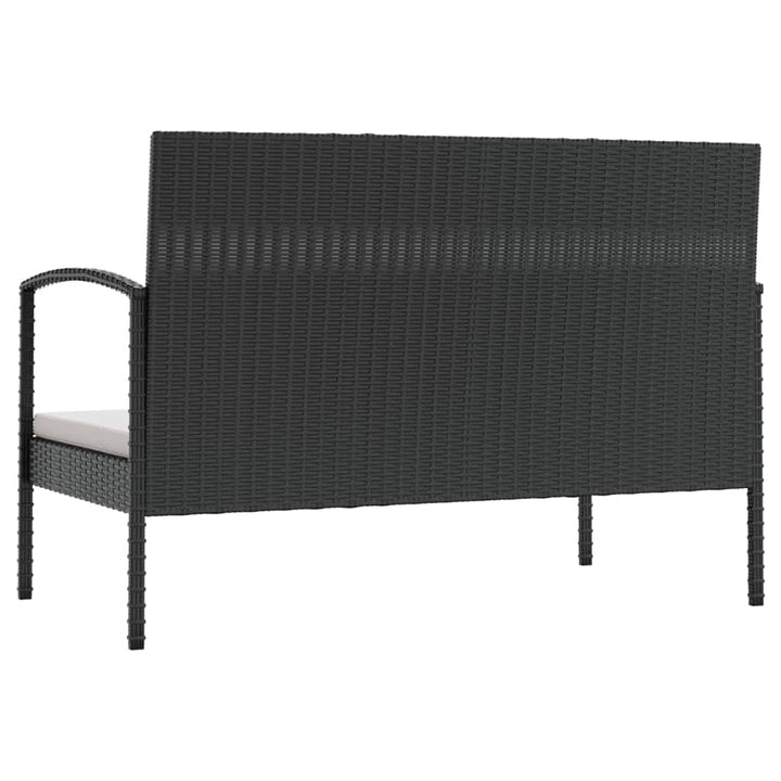 Set Mobilier De Grădină Cu Perne, 16 Piese, Negru, Poliratan