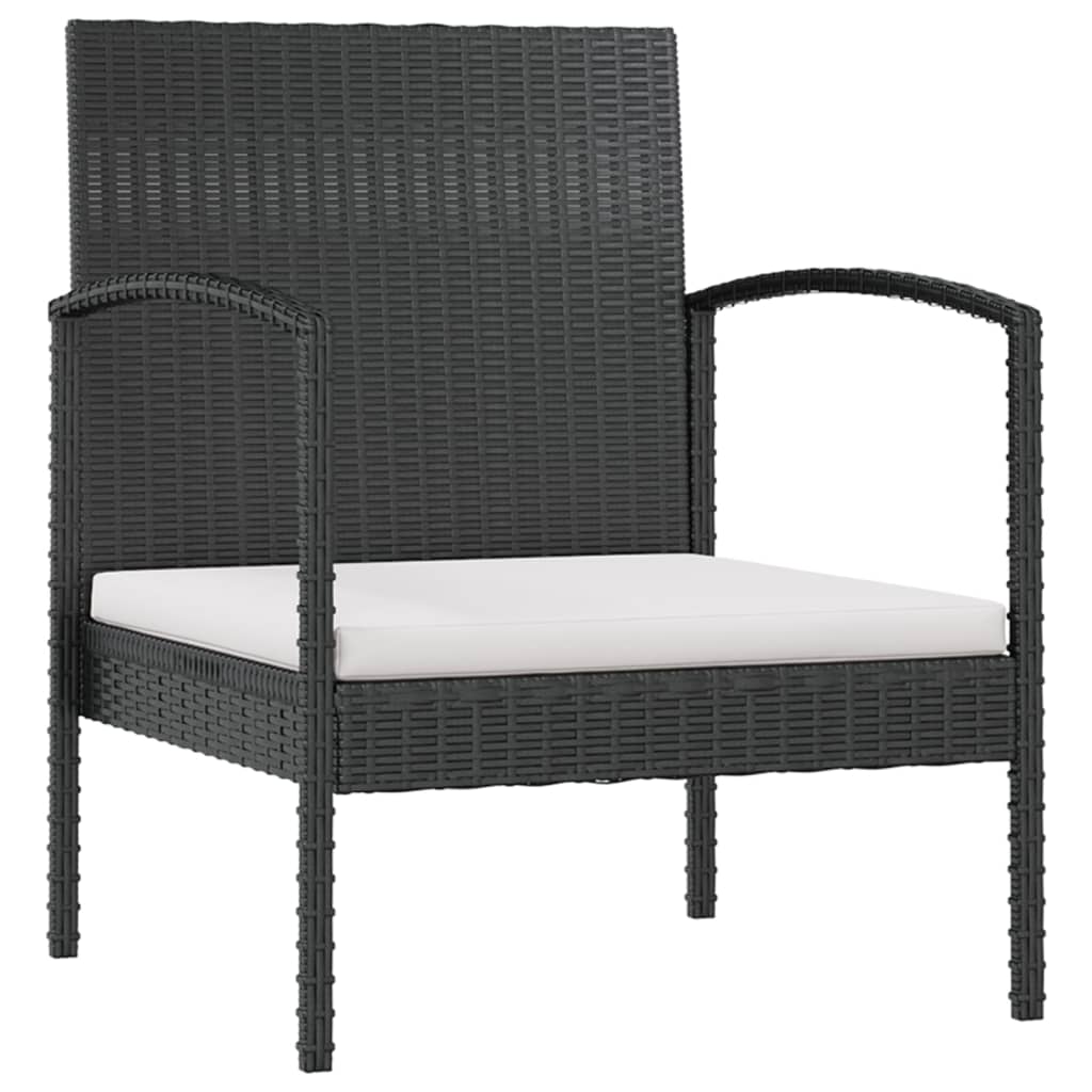 Set Mobilier De Grădină Cu Perne, 16 Piese, Negru, Poliratan
