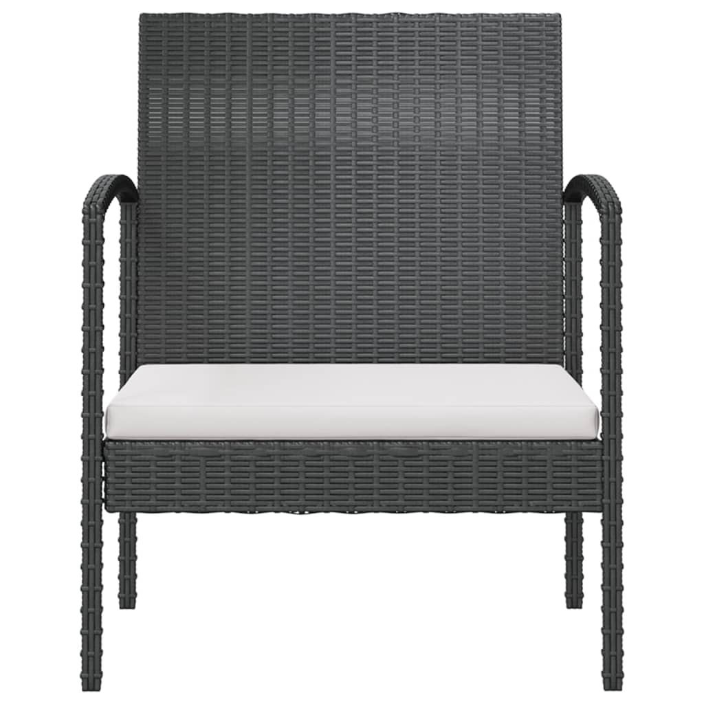 Set Mobilier De Grădină Cu Perne, 16 Piese, Negru, Poliratan