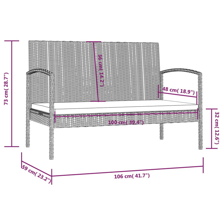 Set Mobilier De Grădină Cu Perne, 16 Piese, Negru, Poliratan