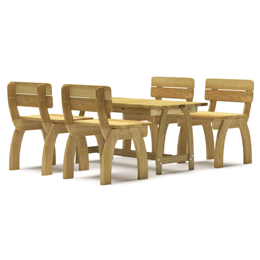 Set Mobilier De Exterior, 5 Piese, Lemn De Pin Tratat