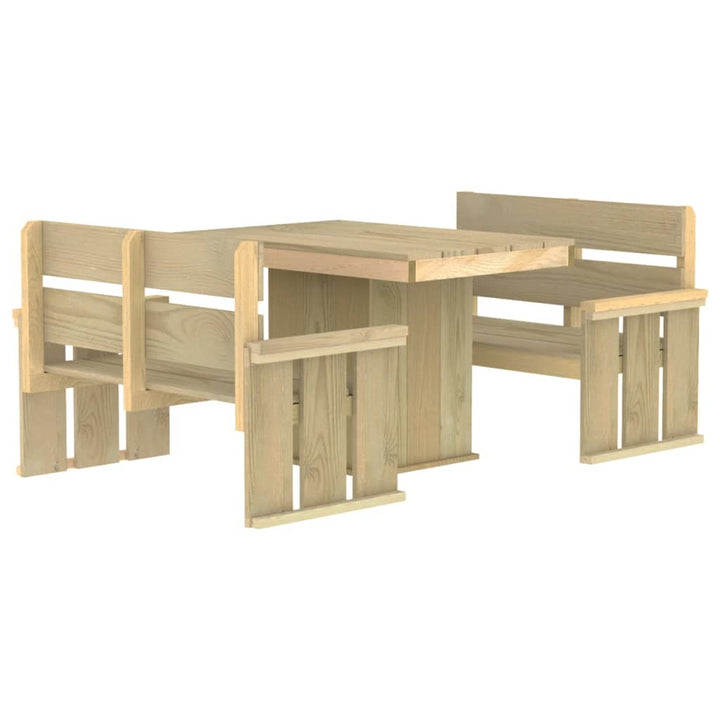 Set Mobilier De Exterior, 3 Piese, Lemn De Pin Tratat