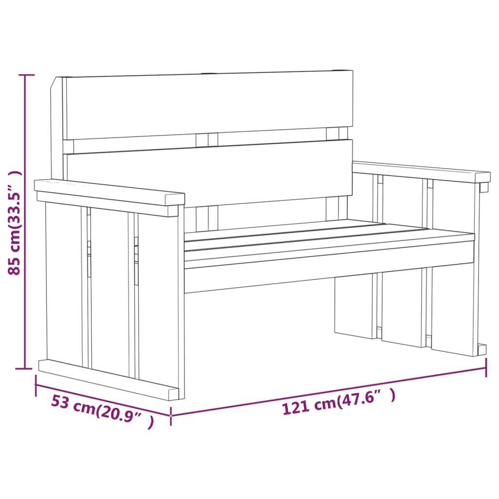 Set Mobilier De Exterior, 3 Piese, Lemn De Pin Tratat
