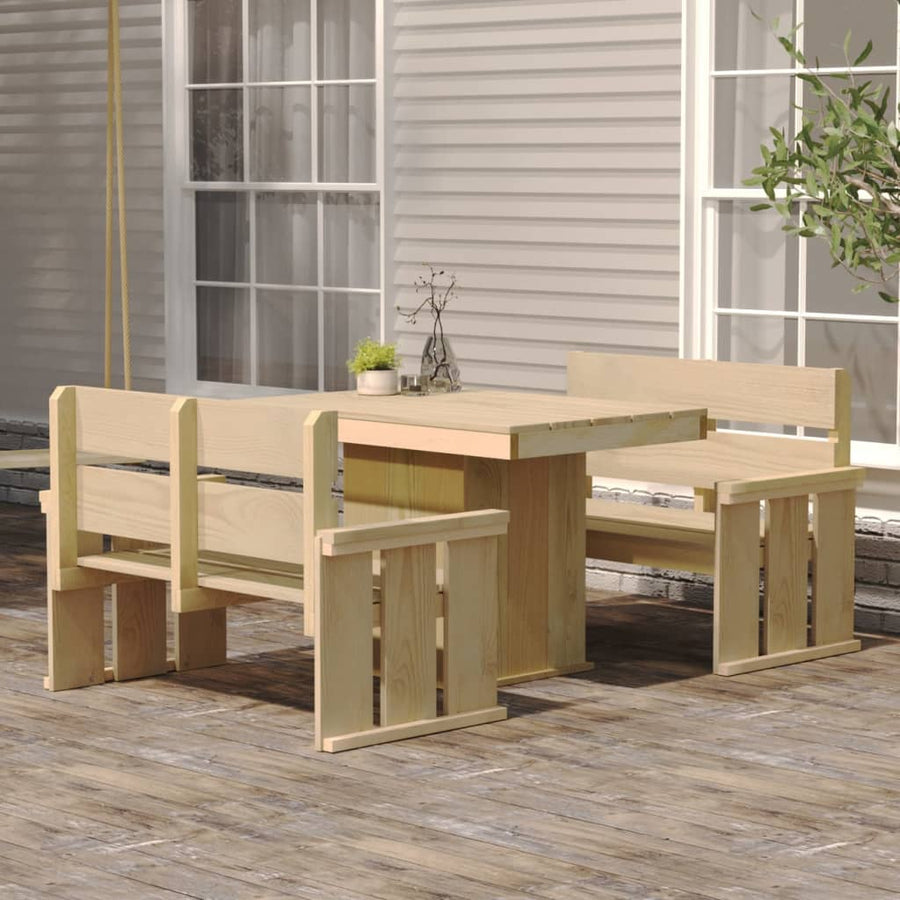Set Mobilier De Exterior, 3 Piese, Lemn De Pin Tratat
