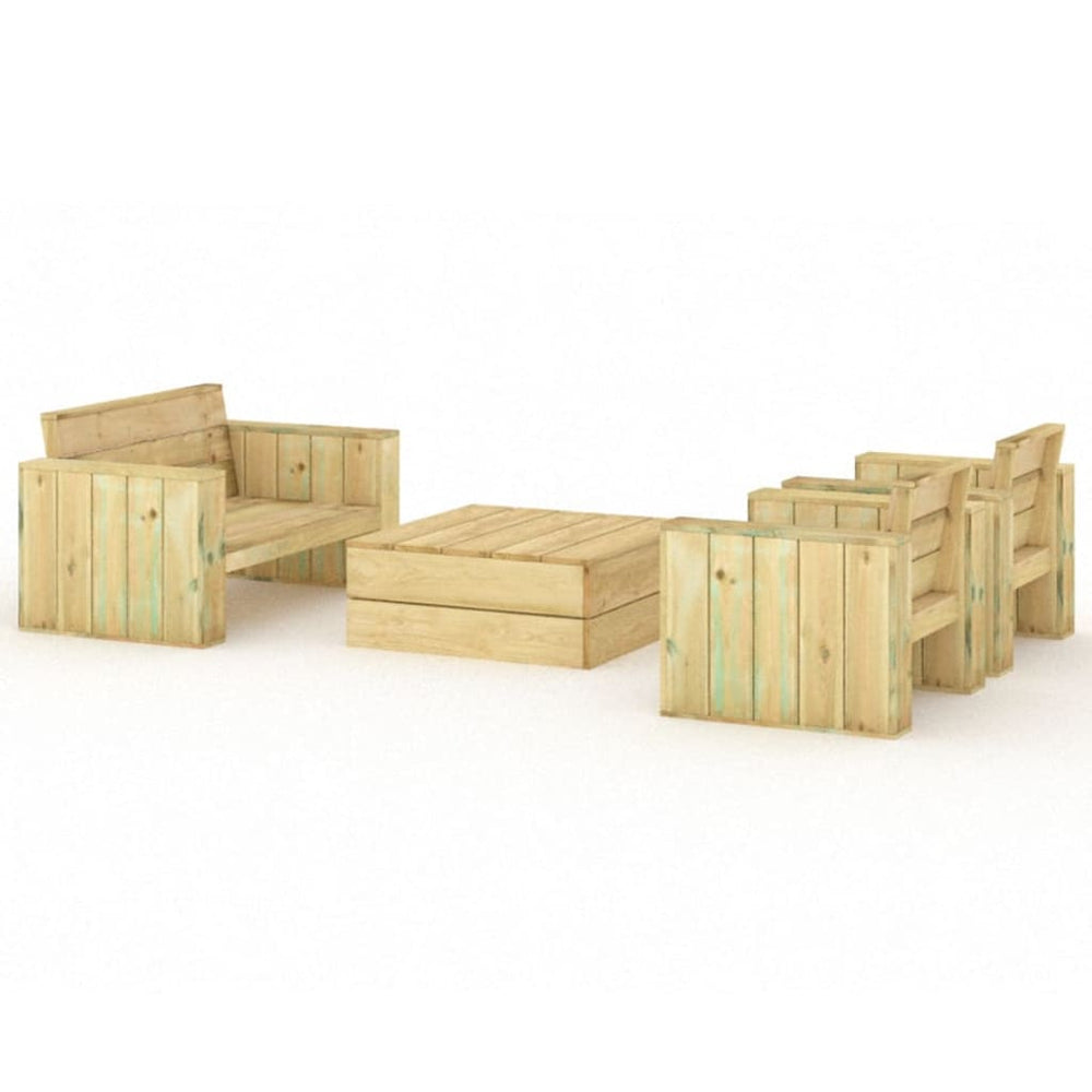 Set Mobilier De Grădină, 4 Piese, Lemn De Pin Tratat