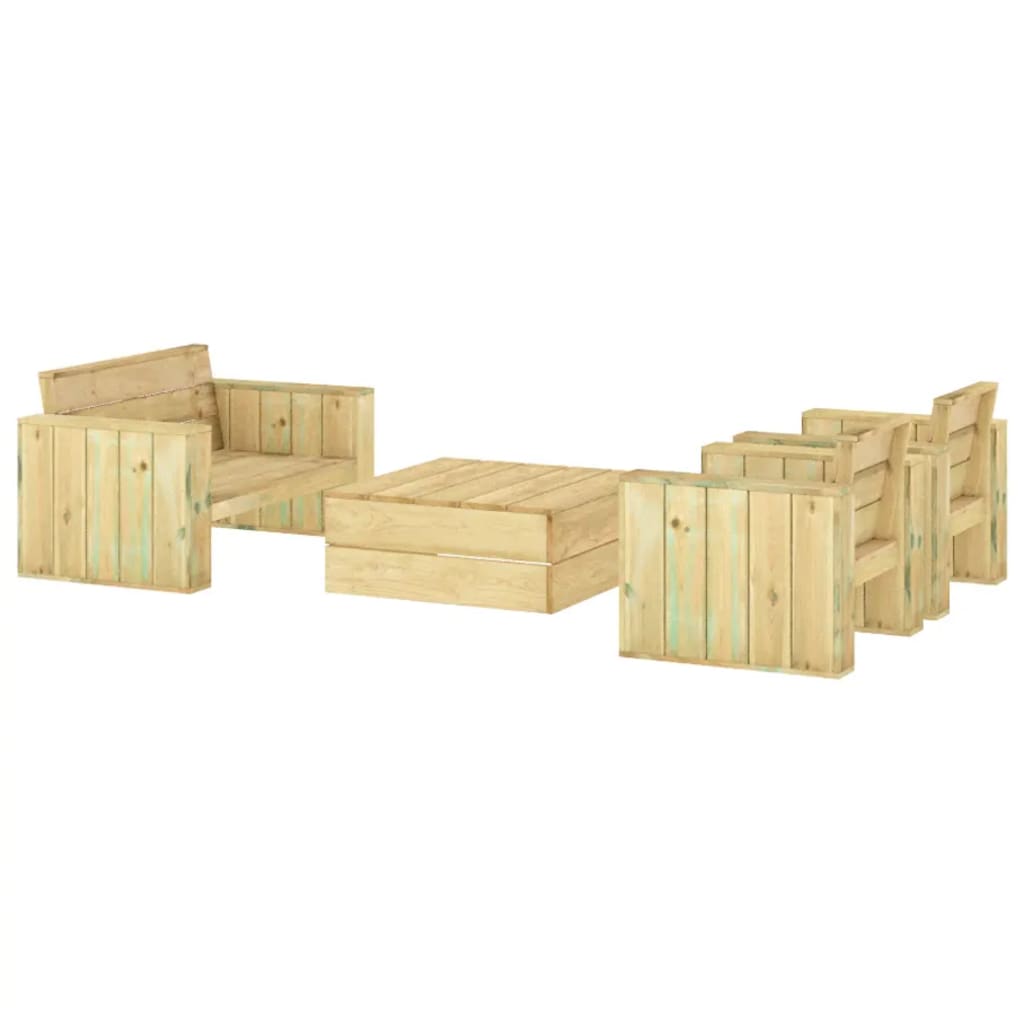 Set Mobilier De Grădină, 4 Piese, Lemn De Pin Tratat