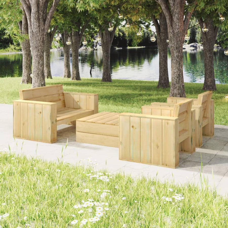 Set Mobilier De Grădină, 4 Piese, Lemn De Pin Tratat