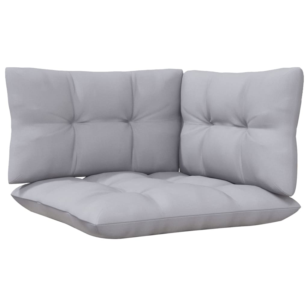 Set Mobilier Grădină Cu Perne Gri, 5 Piese, Lemn Masiv De Pin