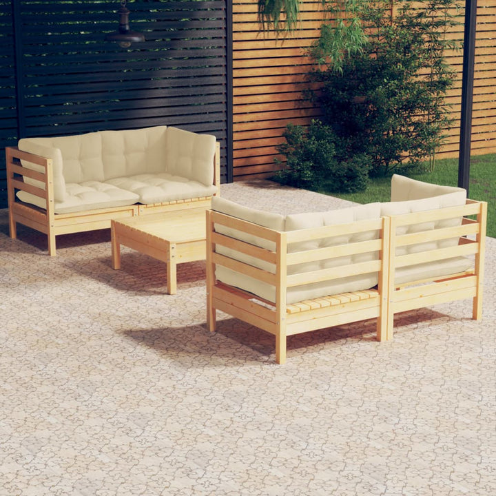 Set Mobilier Grădină Cu Perne Gri, 5 Piese, Lemn Masiv De Pin