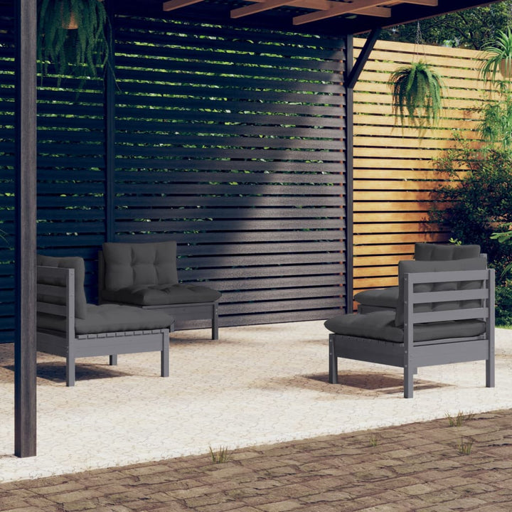 Set Mobilier Grădină Cu Perne, 4 Piese, Crem, Lemn De Pin