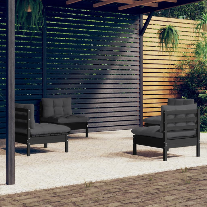 Set Mobilier Grădină Cu Perne, 4 Piese, Crem, Lemn De Pin