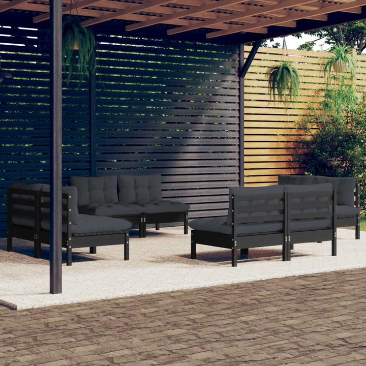 Set Mobilier Grădină Cu Perne Crem, 8 Piese, Lemn Masiv De Pin