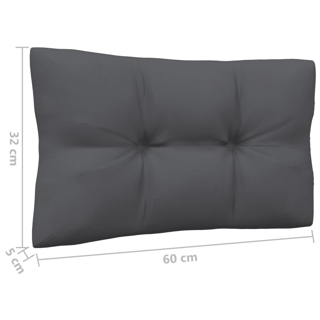 Set Mobilier De Grădină Cu Perne, 13 Piese, Antracit, Lemn Pin