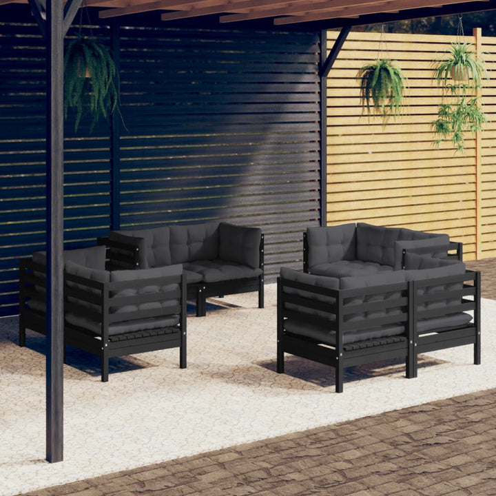 Set Mobilier De Grădină Cu Perne, 8 Piese, Crem, Lemn De Pin