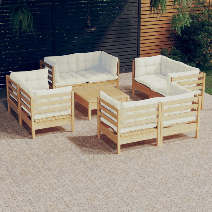 Set Mobilier De Grădină Cu Perne, 9 Piese, Antracit, Lemn Pin