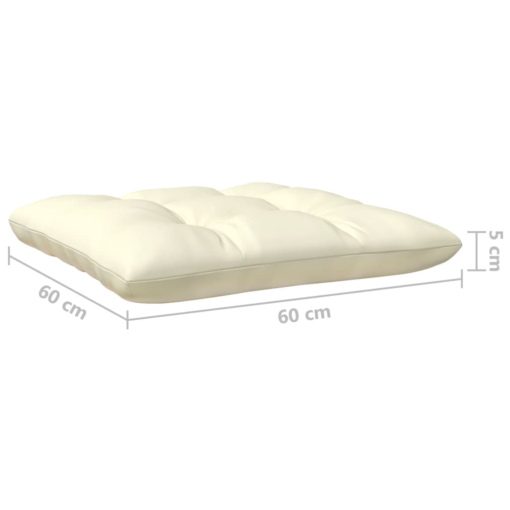 Set Mobilier Grădină Cu Perne Crem, 6 Piese, Lemn Masiv De Pin