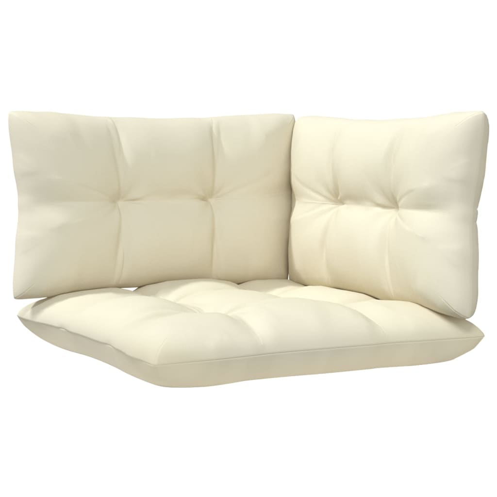 Set Mobilier Grădină Cu Perne Crem, 4 Piese, Lemn De Pin